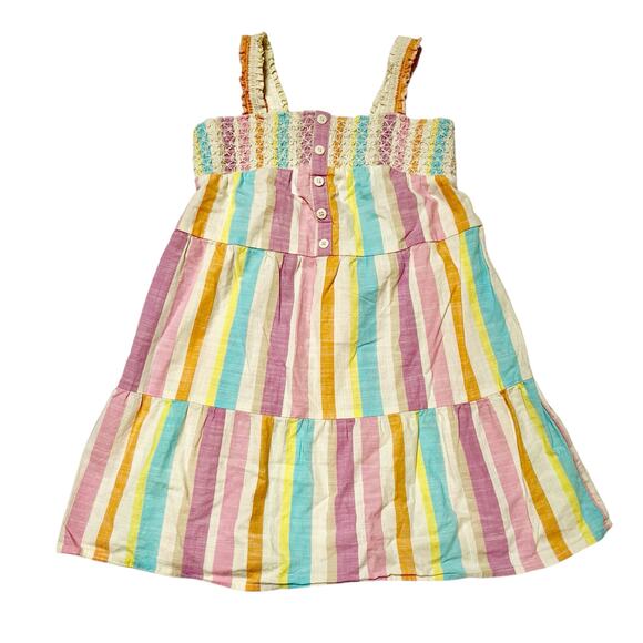 Cat & Jack Woven Pastel Stripe Dress Size 6/7 - Picture 1 of 6